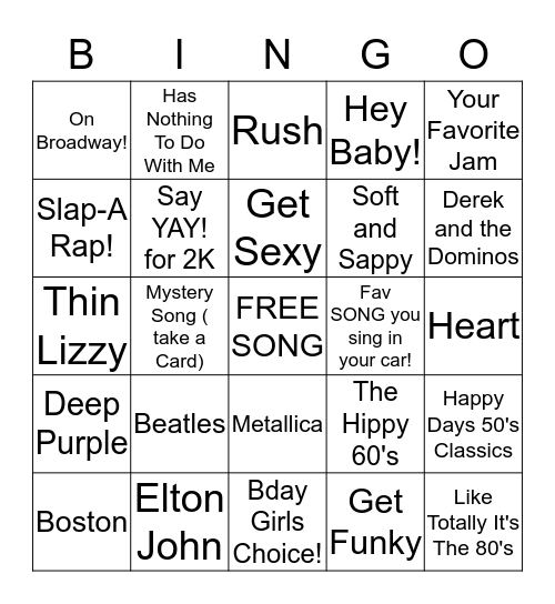 APRIL'S KARAOKE BIRTHDAY BINGO Card