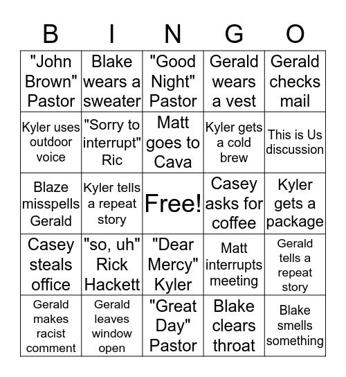 Mallard Creek Campus Bingo Card