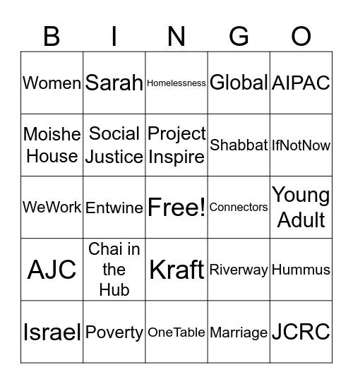 365 Bingo Card