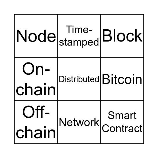 Blockchain Bingo Card