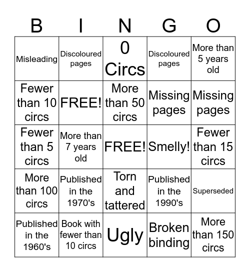 Weeding Bingo! Bingo Card