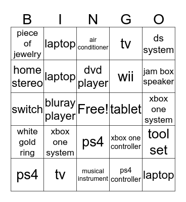 PURCHASE BINGO Card