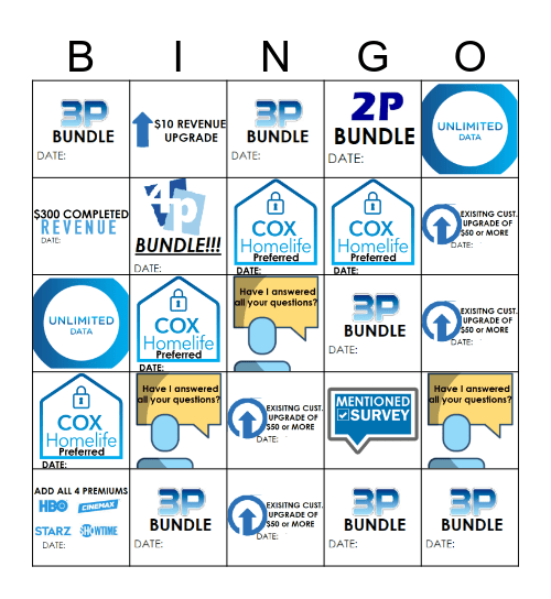 TEAM BINGO Card