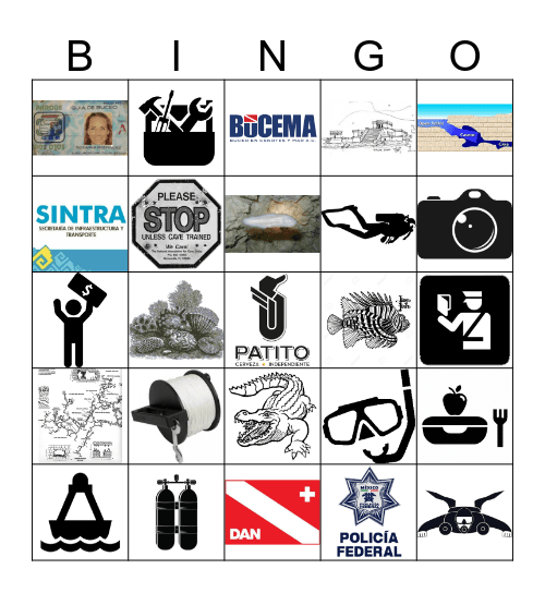Local Dive Guide Bingo Card