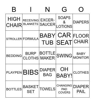MARIA'S BABY SHOWER  Bingo Card