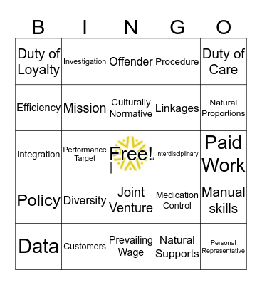 ECS Manual Terminology Bingo  Bingo Card