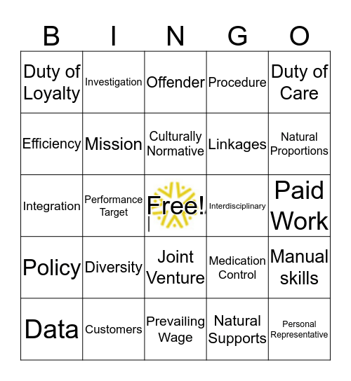 ECS Manual Terminology Bingo  Bingo Card