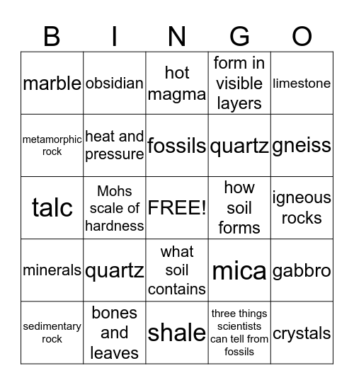 Ch. 8 Review Bingo Card