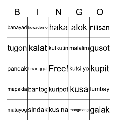 TALASALITAAN Bingo Card