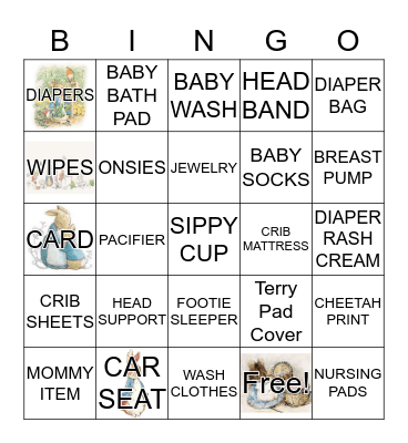BABY SHOWER Bingo Card
