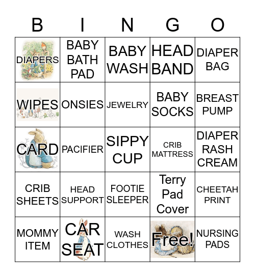 BABY SHOWER Bingo Card