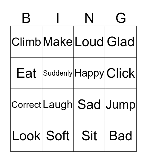 -ly and -ing Bingo Card