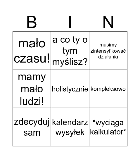 konferencyjne bingo Card