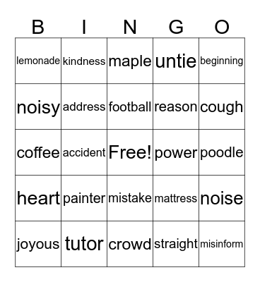 Bingo Card