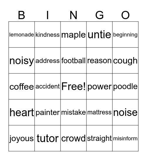 Bingo Card