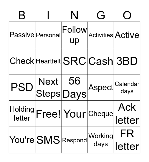 Bingo! Bingo Card