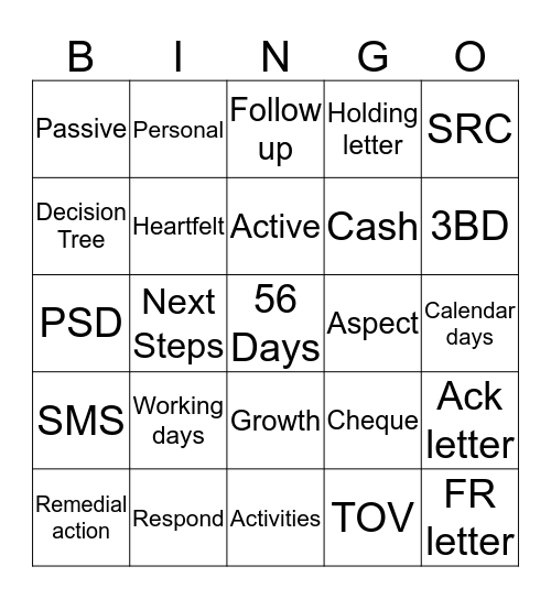 Bingo! Bingo Card