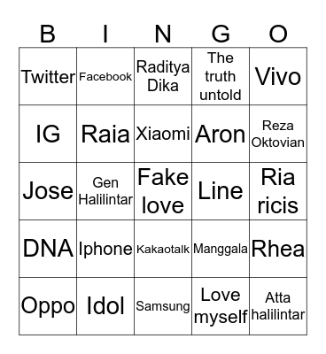 ARON Bingo Card
