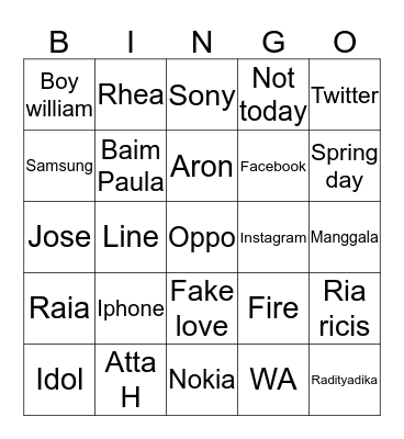 julnarendra Bingo Card
