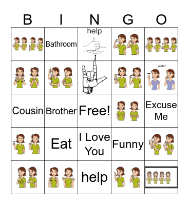 Sign Language Pt.1 Bingo Card