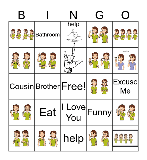 Sign Language Pt.1 Bingo Card