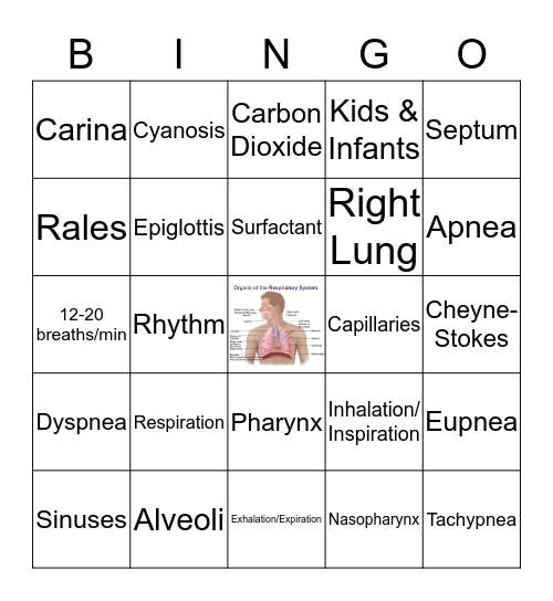Respiratory Bingo  Bingo Card