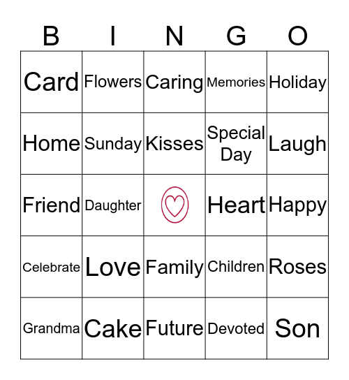 Best Mom Ever  Bingo Card