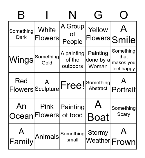 Museum Bingo 1 Bingo Card