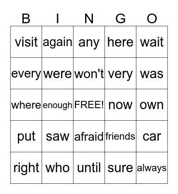Emma and Alexis Bingo Card