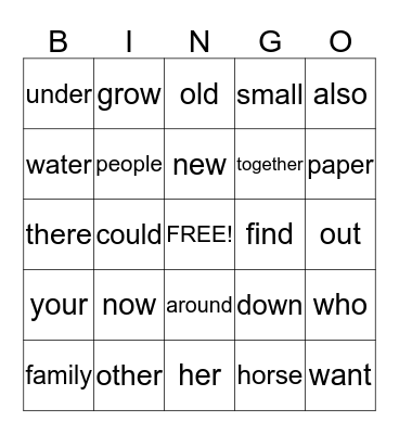 Blake and Hunter Bingo Card