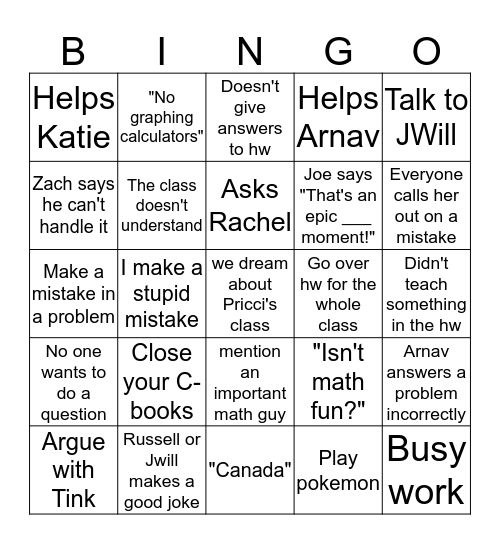 Mrs. Brown Boogaloo Bingo Card