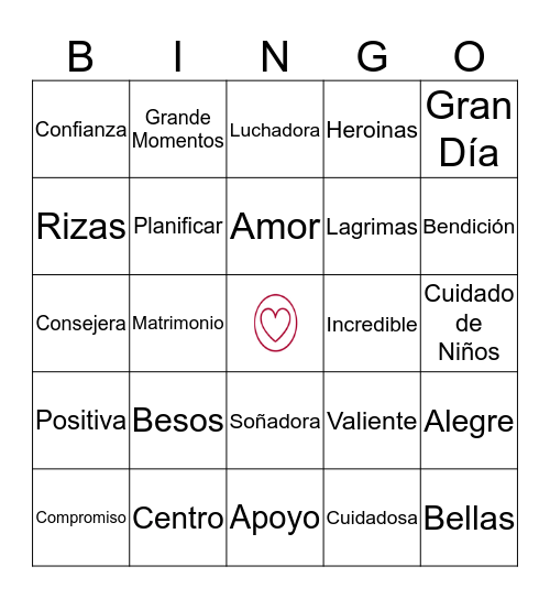 Mother's Day Bingo Card