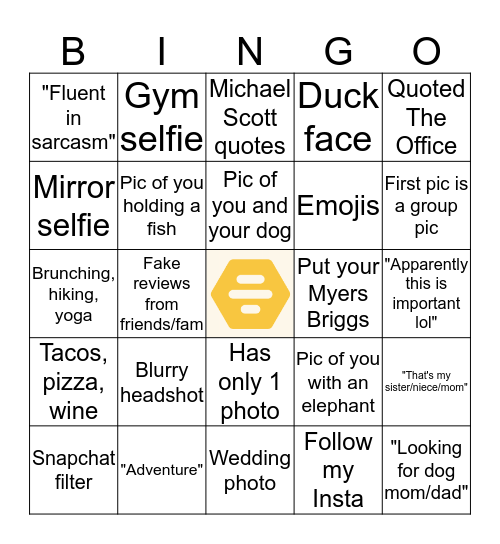 Bumble Bingo (Profile Edition) Bingo Card