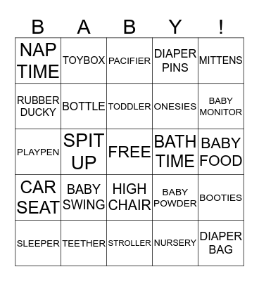 BABY Bingo Card