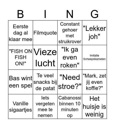 Huttenheugte Bingo Card