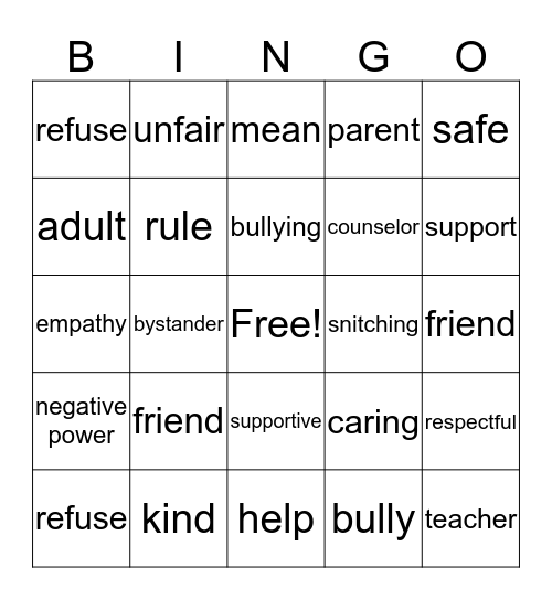 Choose Kindness Bingo Card