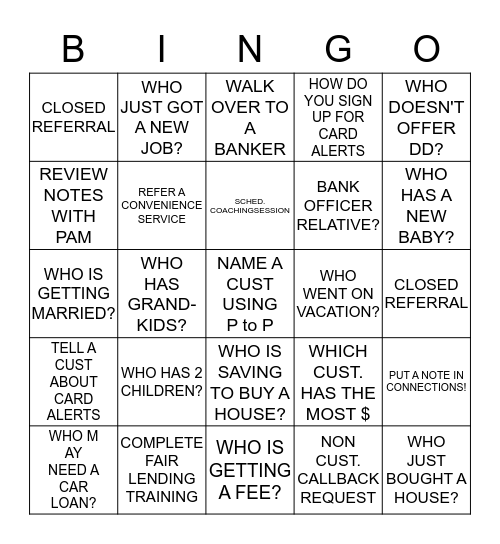 GET TO KNOW YOUR CUSTOMER Bingo Card