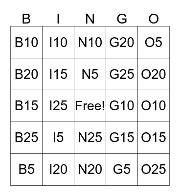 BINGO Direct Sales Edition Bingo Card