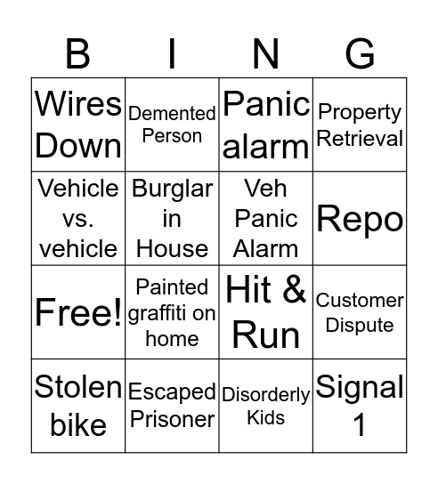 FCES  Bingo Card