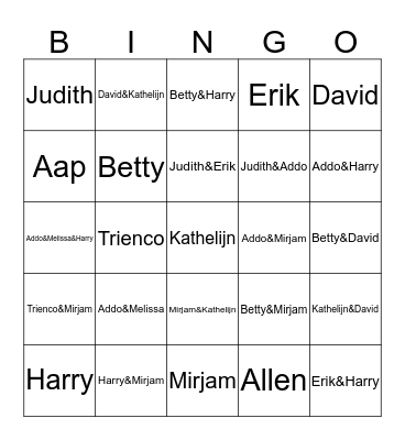 KosNobHamWeekend Bingo Card