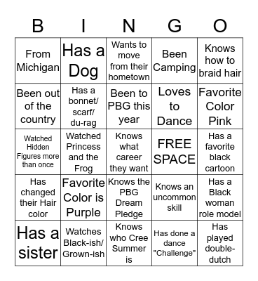 PBG DREAM BALL BINGO Card