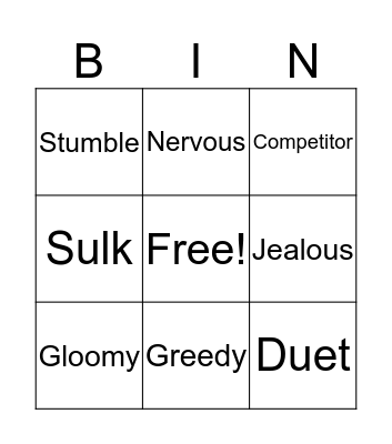 Test and Duet Bingo Card