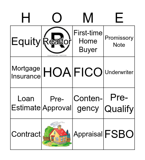 Homebuyer Education Bingo Card