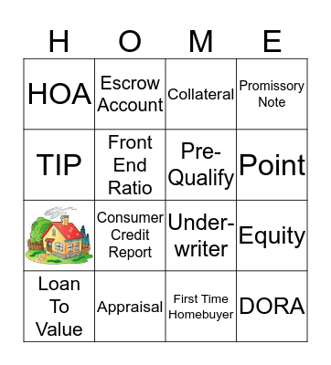 Homebuyer Education Bingo Card