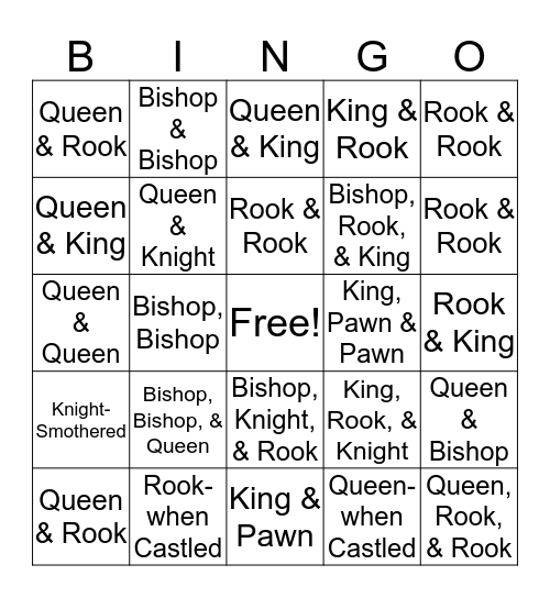 Checkmates Bingo Card