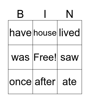 Jarva's Bingo Card