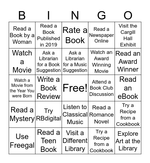 Summer is Better with the Library Bingo Card