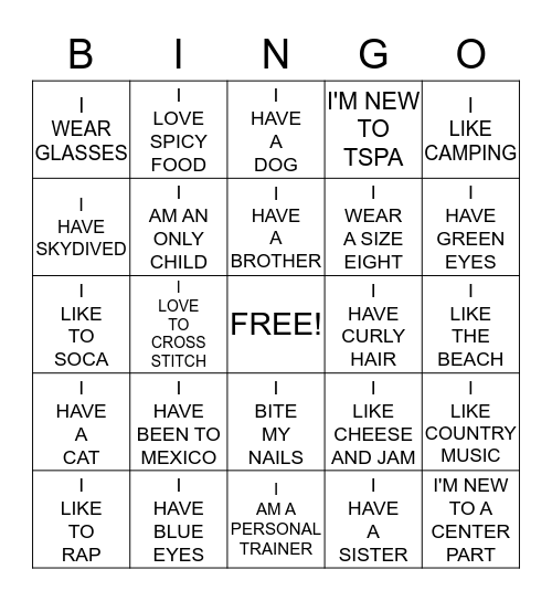 GET TO KNOW YOUR SCHOOL MATE Bingo Card