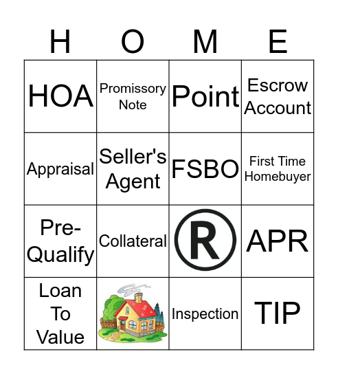 Homebuyer Education Bingo Card
