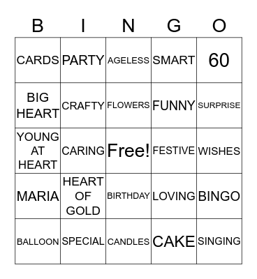 MARIA'S BIRTHDAY BINGO Card